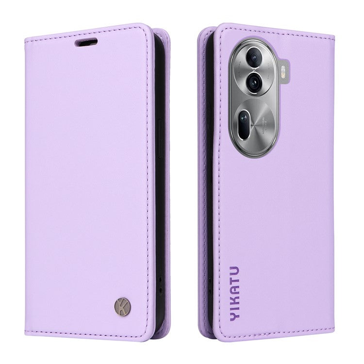 YIKATU YK-001 For Oppo Reno11 5G (Global) Leather Case Wallet Cover Magnetic Closing - Light Purple