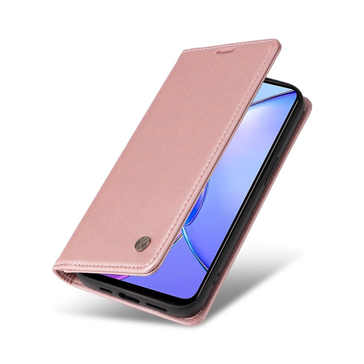 YIKATU YK-001 For vivo Y17s 4G Magnetic Case Leather Wallet Card Slots Phone Cover - Rose Gold