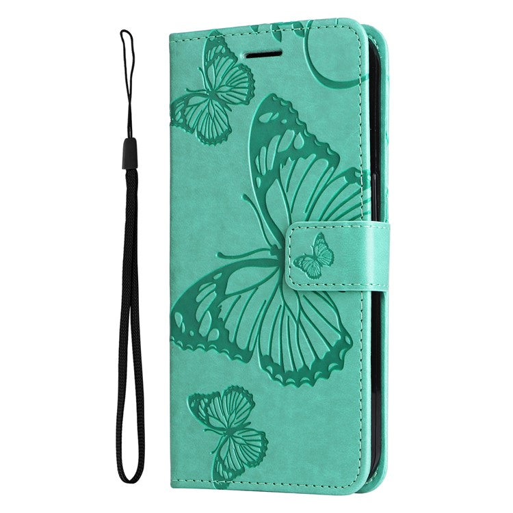 KT Imprinting Flower Series-2 For vivo Y17s 4G Leather Case Wallet Cover Butterfly Pattern - Green