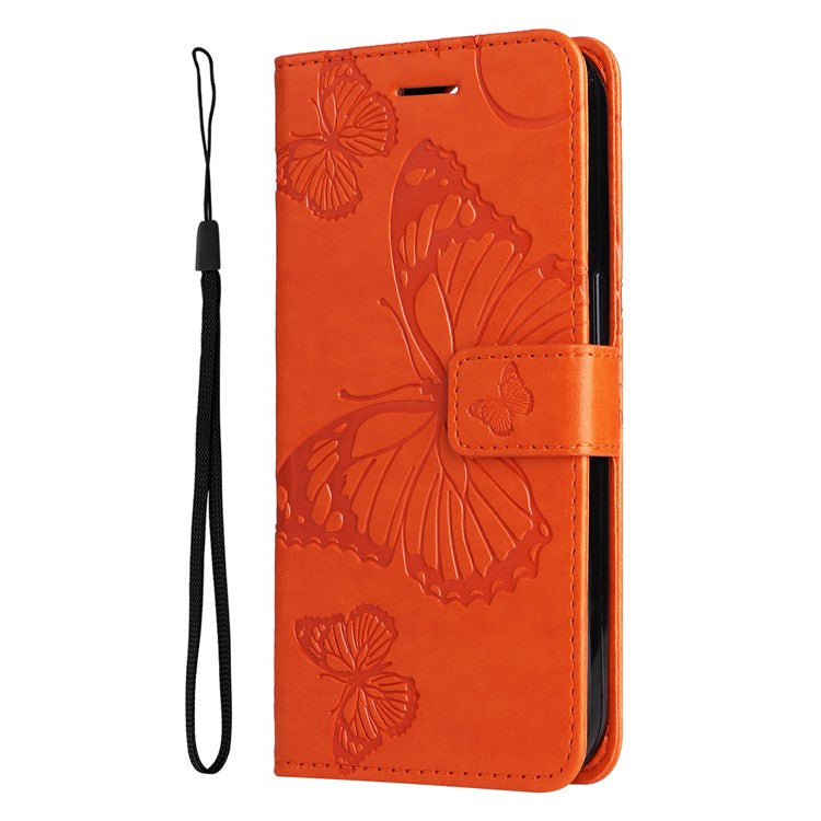 KT Imprinting Flower Series-2 For vivo Y17s 4G Leather Case Wallet Cover Butterfly Pattern - Orange