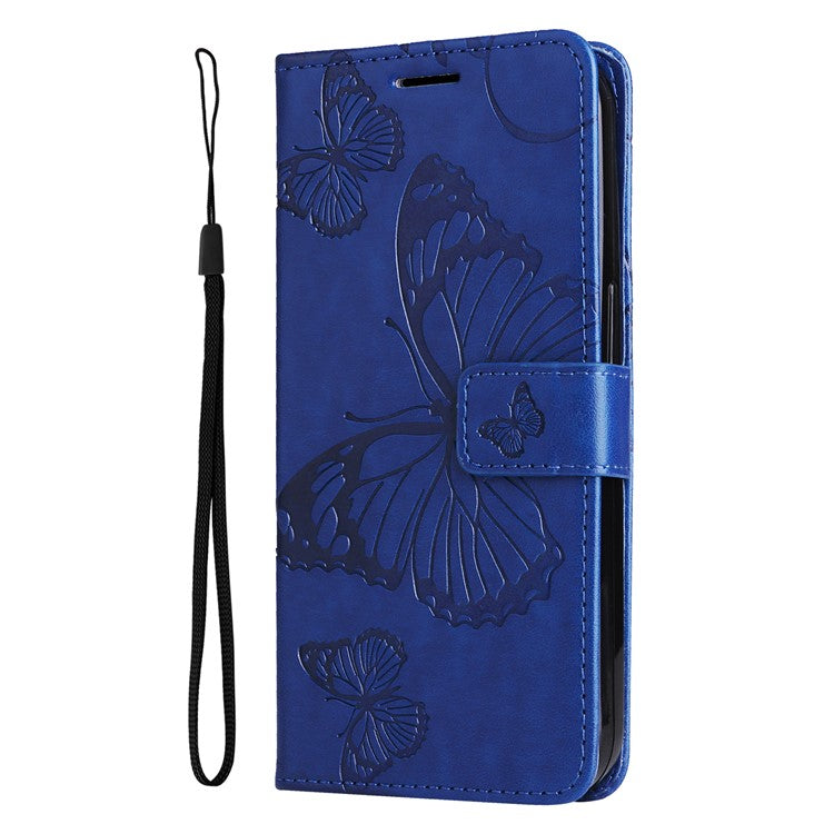 KT Imprinting Flower Series-2 For vivo Y17s 4G Leather Case Wallet Cover Butterfly Pattern - Blue