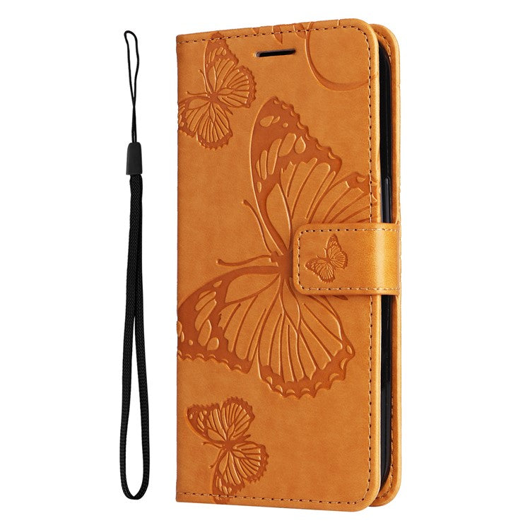 KT Imprinting Flower Series-2 For vivo Y17s 4G Leather Case Wallet Cover Butterfly Pattern - Yellow