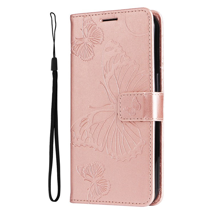 KT Imprinting Flower Series-2 For vivo Y17s 4G Leather Case Wallet Cover Butterfly Pattern - Rose Gold