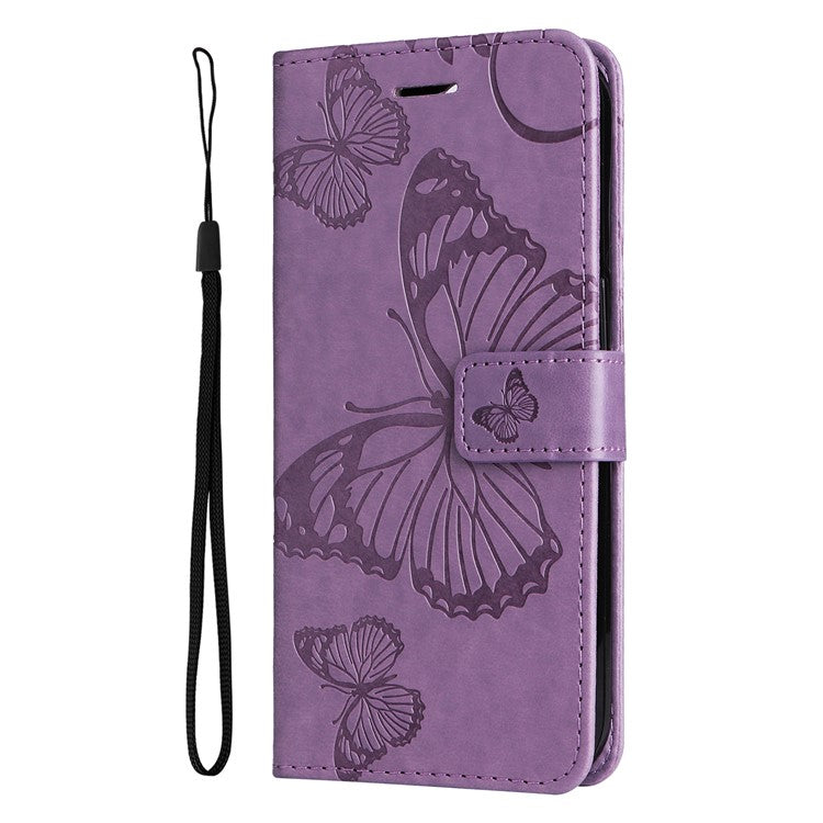 KT Imprinting Flower Series-2 For vivo Y17s 4G Leather Case Wallet Cover Butterfly Pattern - Purple