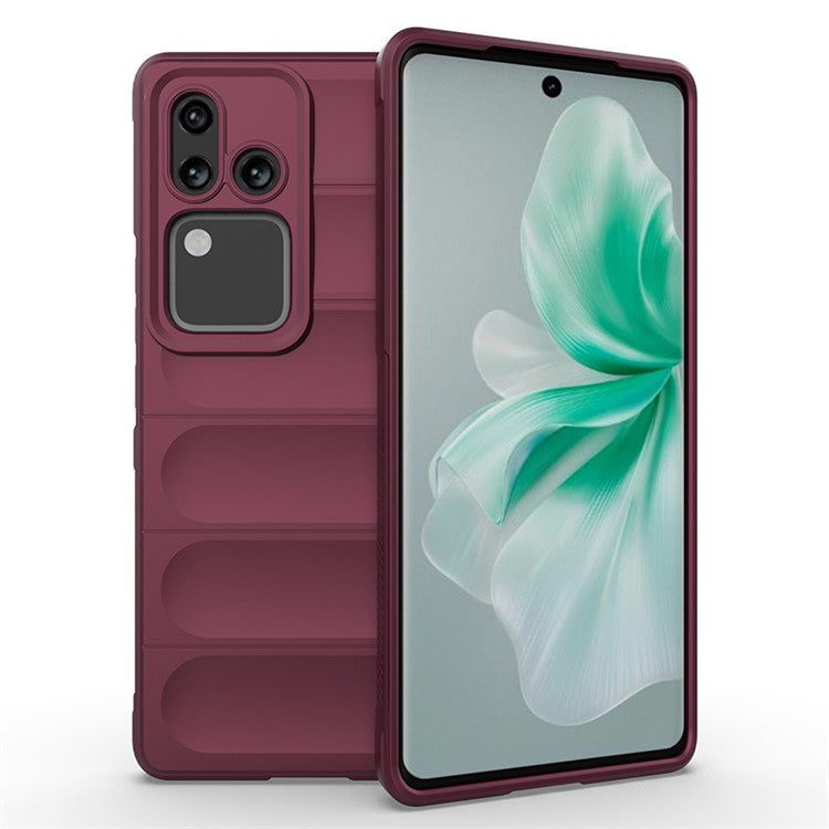 For vivo S18 Pro 5G Phone Case Anti-Scratch TPU Back Cover - Wine Red