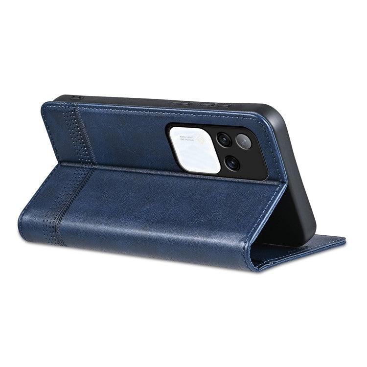 AZNS For vivo S18 Pro 5G Magnetic Case Leather Wallet Stand Phone Cover - Blue