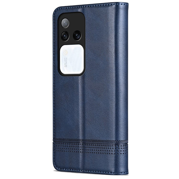 AZNS For vivo S18 Pro 5G Magnetic Case Leather Wallet Stand Phone Cover - Blue