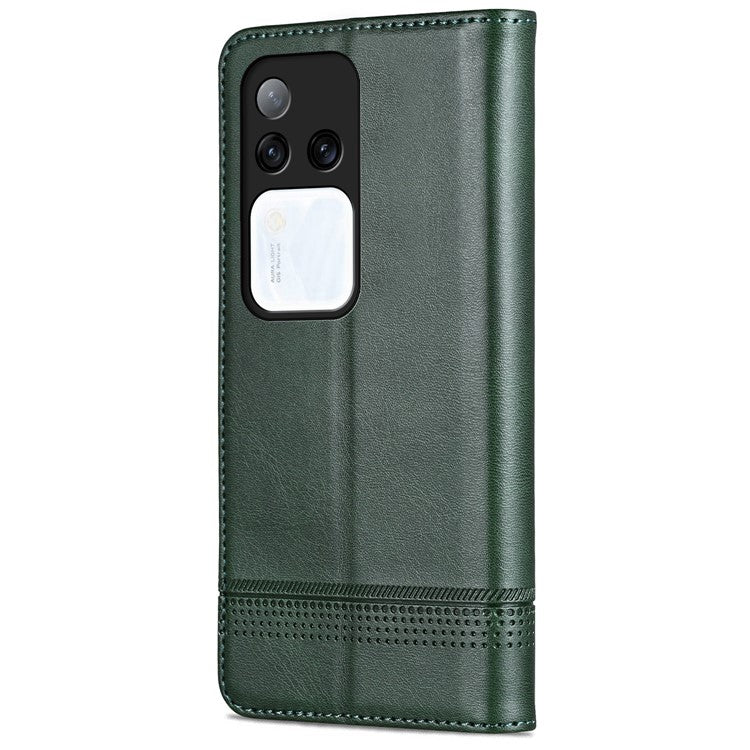 AZNS For vivo S18 Pro 5G Magnetic Case Leather Wallet Stand Phone Cover - Green