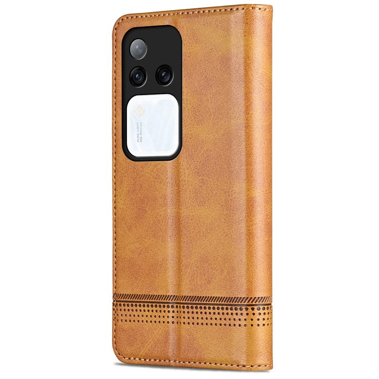 AZNS For vivo S18 Pro 5G Magnetic Case Leather Wallet Stand Phone Cover - Brown