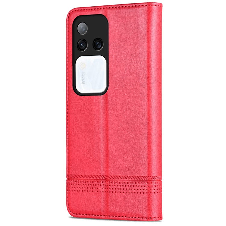 AZNS For vivo S18 Pro 5G Magnetic Case Leather Wallet Stand Phone Cover - Red