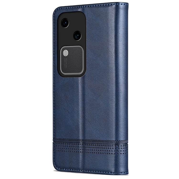 AZNS For vivo S18 5G Case Leather Stand Card Slots Phone Cover with Magnetic Closure - Blue