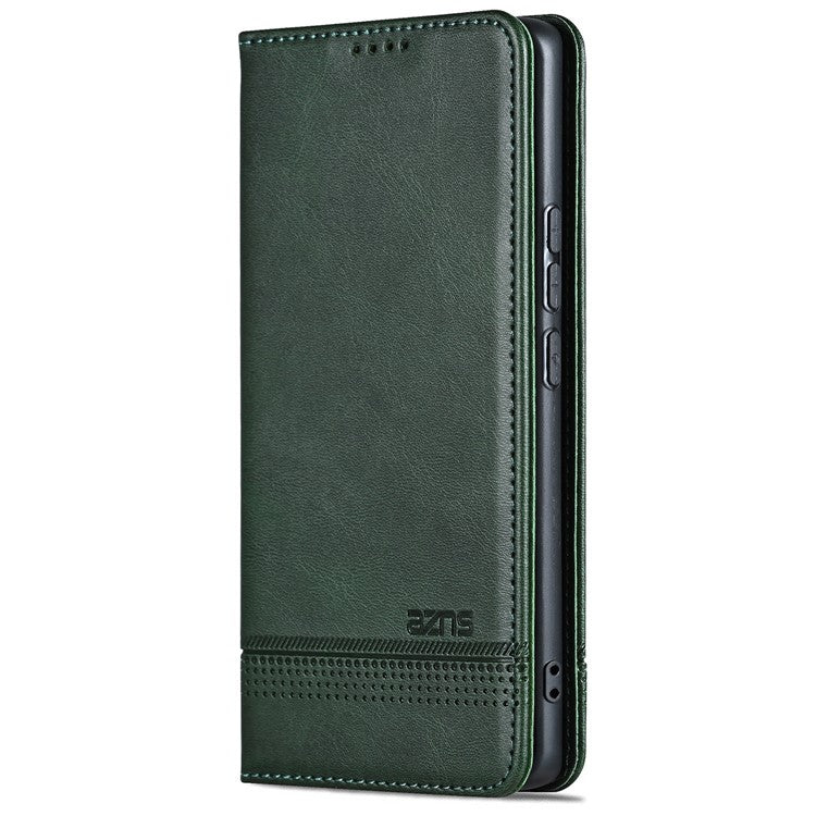 AZNS For vivo S18 5G Case Leather Stand Card Slots Phone Cover with Magnetic Closure - Green