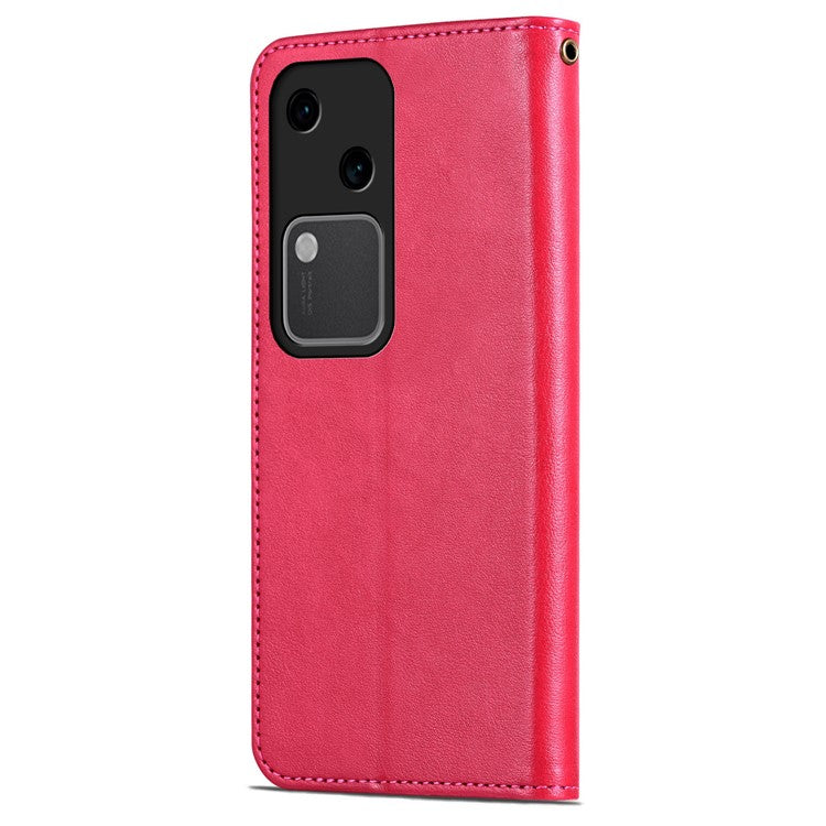 AZNS For vivo S18 5G Shockproof Wallet Case PU Leather Flip Phone Cover - Red