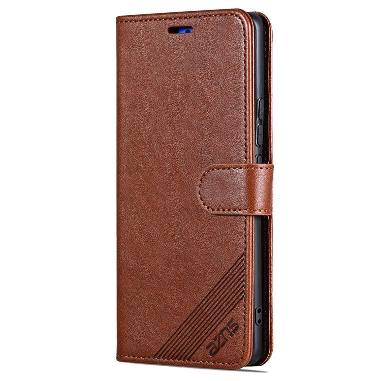 AZNS For vivo S18 5G Shockproof Wallet Case PU Leather Flip Phone Cover - Brown