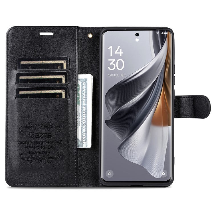 AZNS For vivo S18 Pro 5G Case PU Leather Flip Phone Cover with Wallet - Black