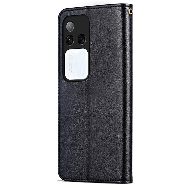 AZNS For vivo S18 Pro 5G Case PU Leather Flip Phone Cover with Wallet - Black