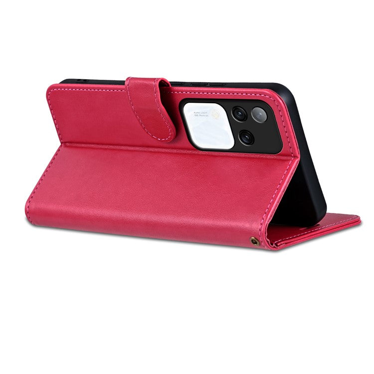 AZNS For vivo S18 Pro 5G Case PU Leather Flip Phone Cover with Wallet - Red