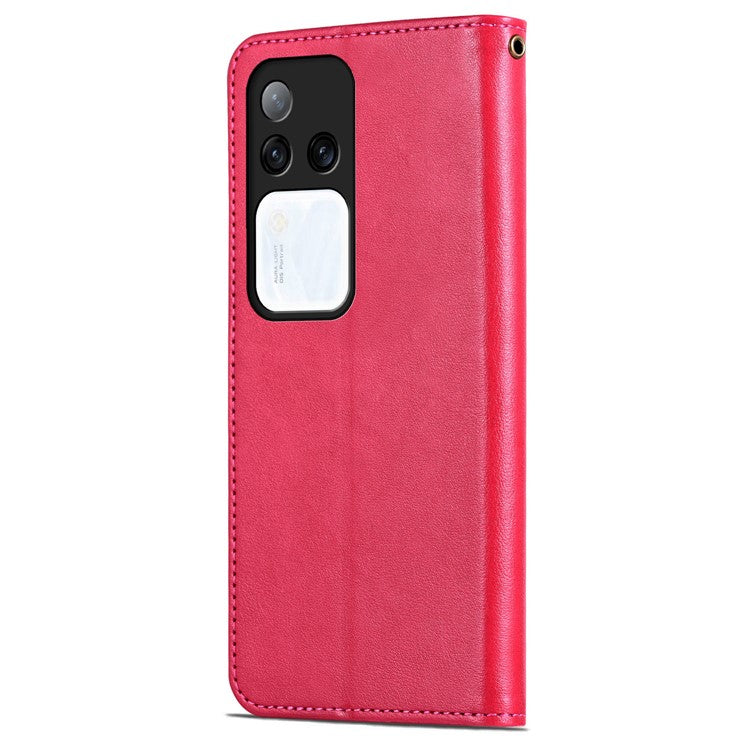 AZNS For vivo S18 Pro 5G Case PU Leather Flip Phone Cover with Wallet - Red