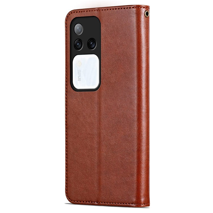 AZNS For vivo S18 Pro 5G Case PU Leather Flip Phone Cover with Wallet - Brown