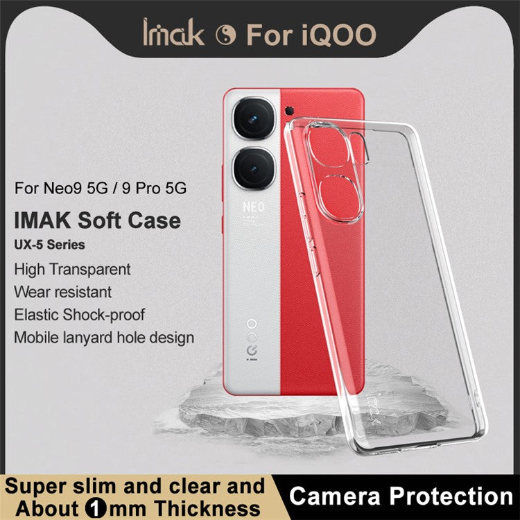 IMAK UX-5 Series For vivo iQOO Neo9 5G / Neo9 Pro 5G Slim Phone Case Clear TPU Cover