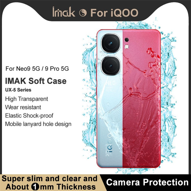 IMAK UX-5 Series For vivo iQOO Neo9 5G / Neo9 Pro 5G Slim Phone Case Clear TPU Cover