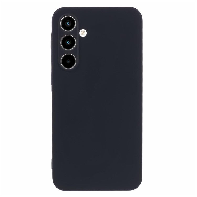 For Samsung Galaxy A35 5G Cover TPU Rubberized Phone Case with Soft Fiber Lining - Black