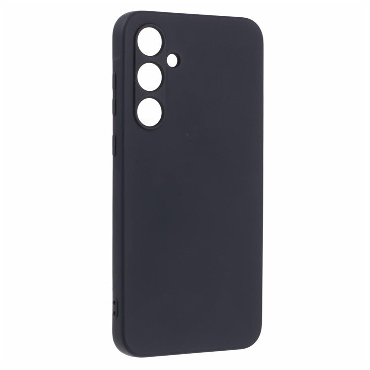 For Samsung Galaxy A35 5G Cover TPU Rubberized Phone Case with Soft Fiber Lining - Black