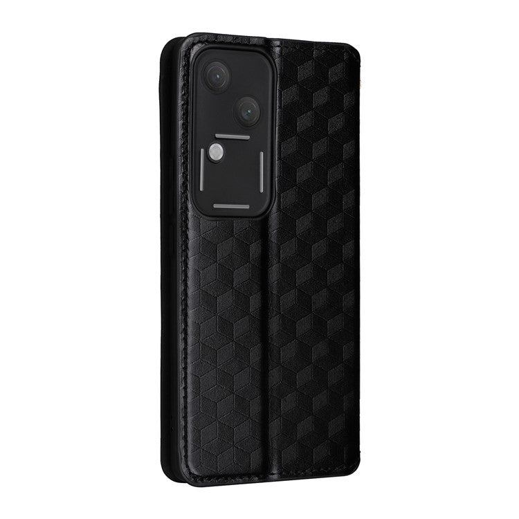 For vivo S18 5G / V30 Case Leather Magnetic Auto Closing Phone Stand Cover - Black