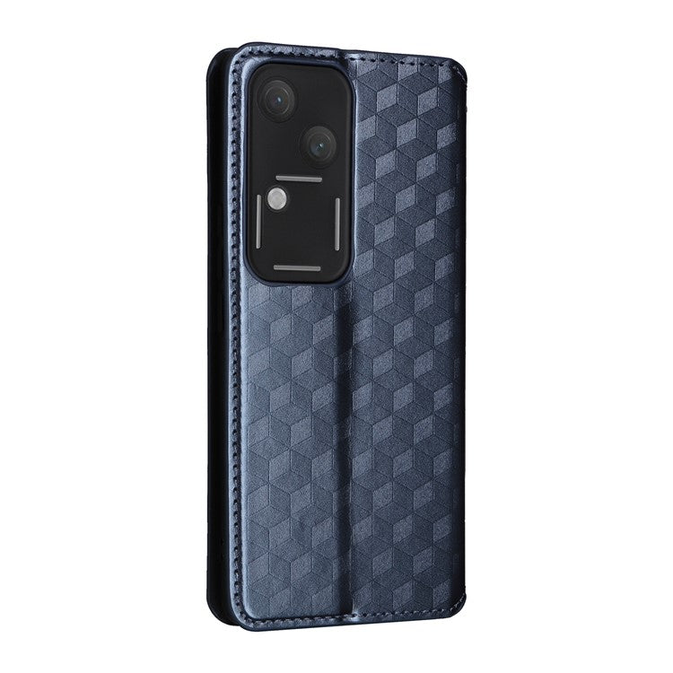 For vivo S18 5G / V30 Case Leather Magnetic Auto Closing Phone Stand Cover - Blue