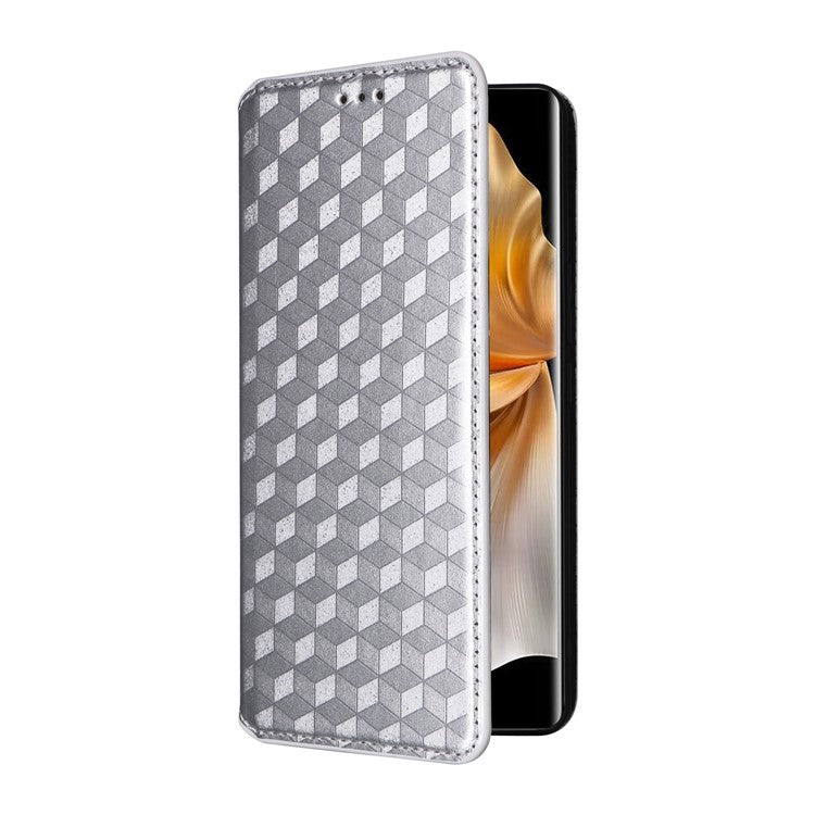 For vivo S18 5G / V30 Case Leather Magnetic Auto Closing Phone Stand Cover - Silver