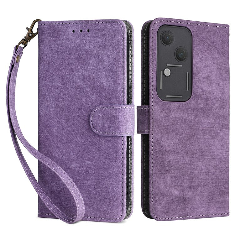 For vivo S18 5G / V30 Case RFID Blocking Leather Wallet Phone Cover - Purple