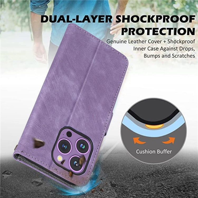 For vivo S18 5G / V30 Case RFID Blocking Leather Wallet Phone Cover - Purple