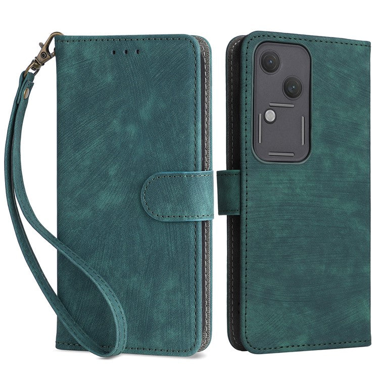 For vivo S18 5G / V30 Case RFID Blocking Leather Wallet Phone Cover - Green