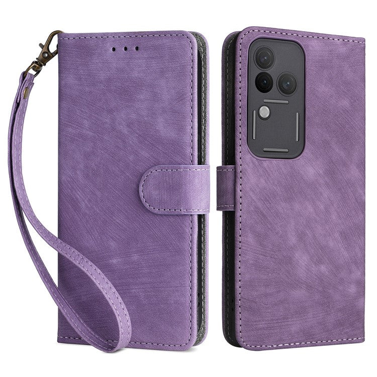 For vivo S18 Pro 5G / V30 Pro 5G Case Leather RFID Blocking Phone Stand Cover - Purple