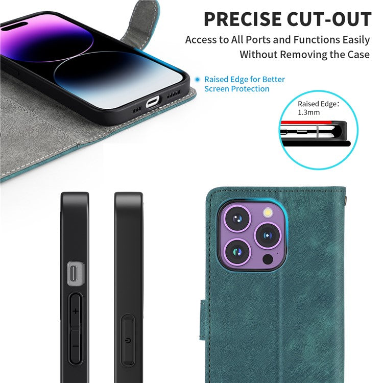 For vivo S18 Pro 5G / V30 Pro 5G Case Leather RFID Blocking Phone Stand Cover - Purple