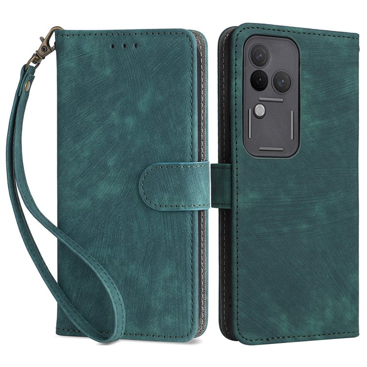 For vivo S18 Pro 5G / V30 Pro 5G Case Leather RFID Blocking Phone Stand Cover - Green