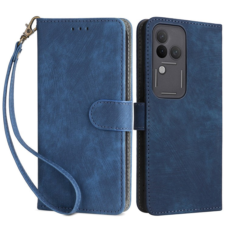 For vivo S18 Pro 5G / V30 Pro 5G Case Leather RFID Blocking Phone Stand Cover - Blue