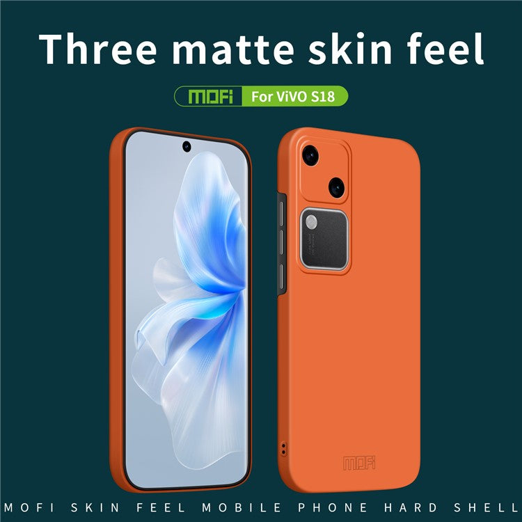 MOFI JK Qin Series For vivo S18 5G Case TPU+Acrylic Skin-Touch Phone Back Cover - Orange