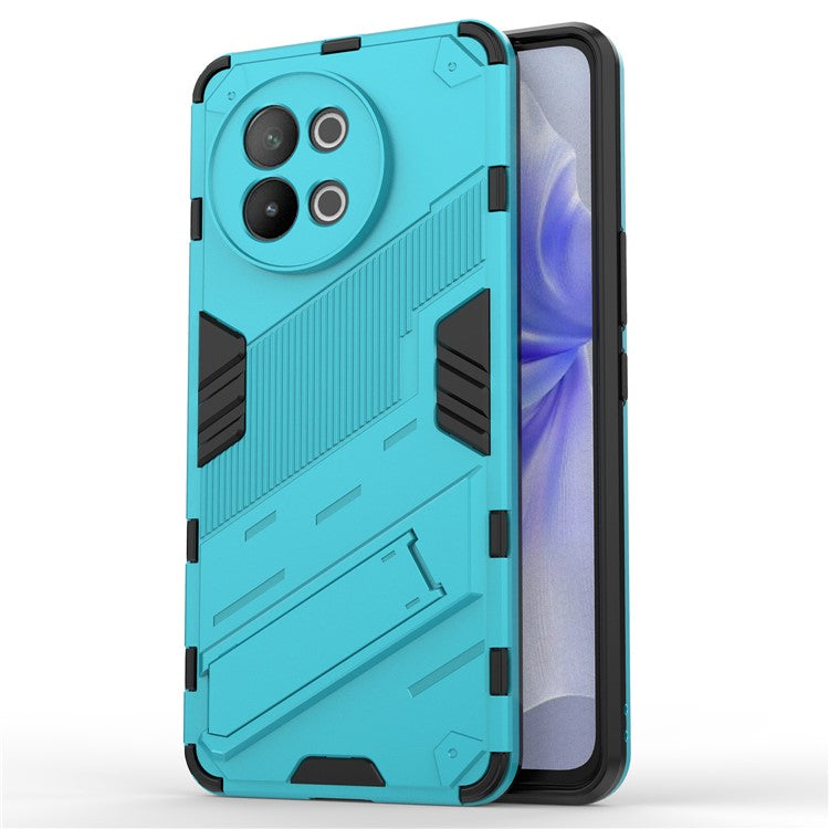 TPU+PC Phone Case for vivo S18e 5G Hidden Kickstand Back Cover - Baby Blue