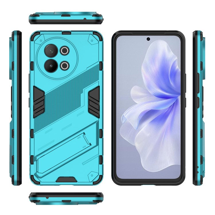 TPU+PC Phone Case for vivo S18e 5G Hidden Kickstand Back Cover - Baby Blue