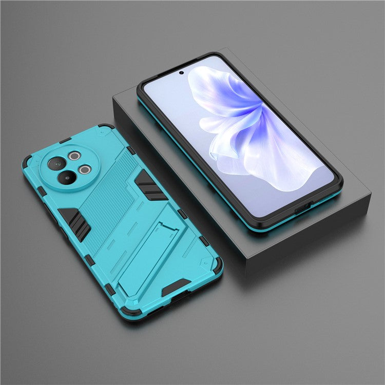 TPU+PC Phone Case for vivo S18e 5G Hidden Kickstand Back Cover - Baby Blue