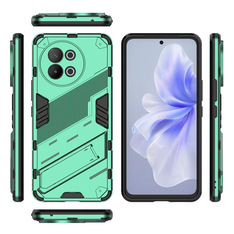 TPU+PC Phone Case for vivo S18e 5G Hidden Kickstand Back Cover - Green