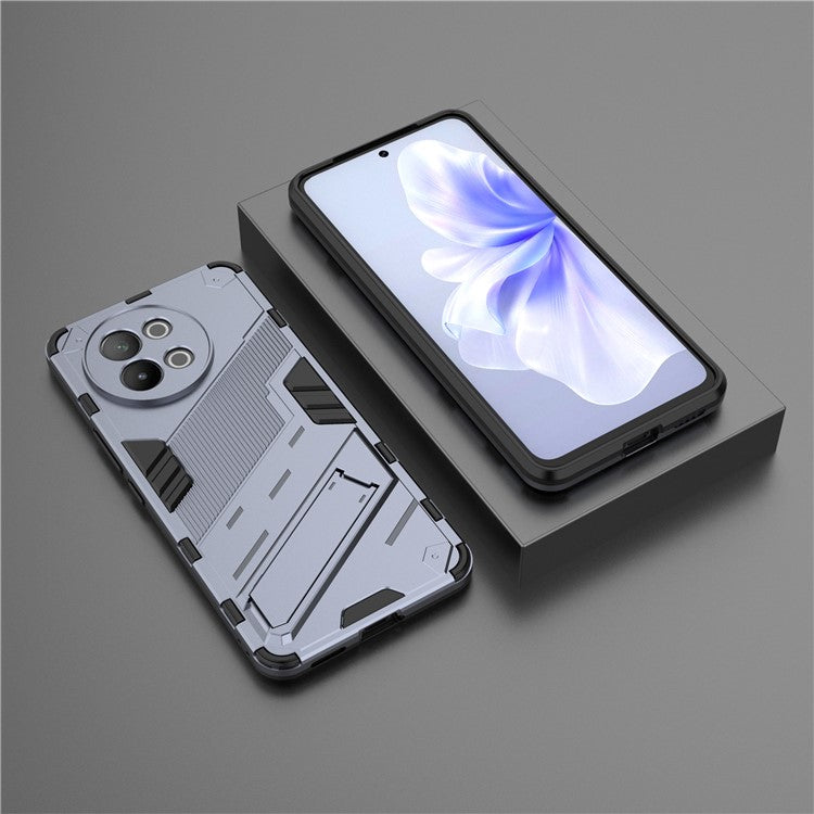 TPU+PC Phone Case for vivo S18e 5G Hidden Kickstand Back Cover - Dark Blue