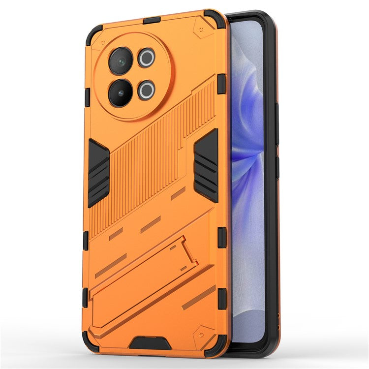 TPU+PC Phone Case for vivo S18e 5G Hidden Kickstand Back Cover - Orange