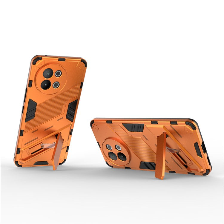 TPU+PC Phone Case for vivo S18e 5G Hidden Kickstand Back Cover - Orange