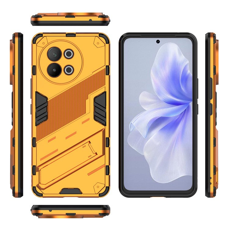 TPU+PC Phone Case for vivo S18e 5G Hidden Kickstand Back Cover - Orange