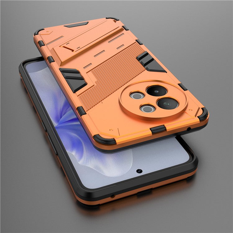 TPU+PC Phone Case for vivo S18e 5G Hidden Kickstand Back Cover - Orange