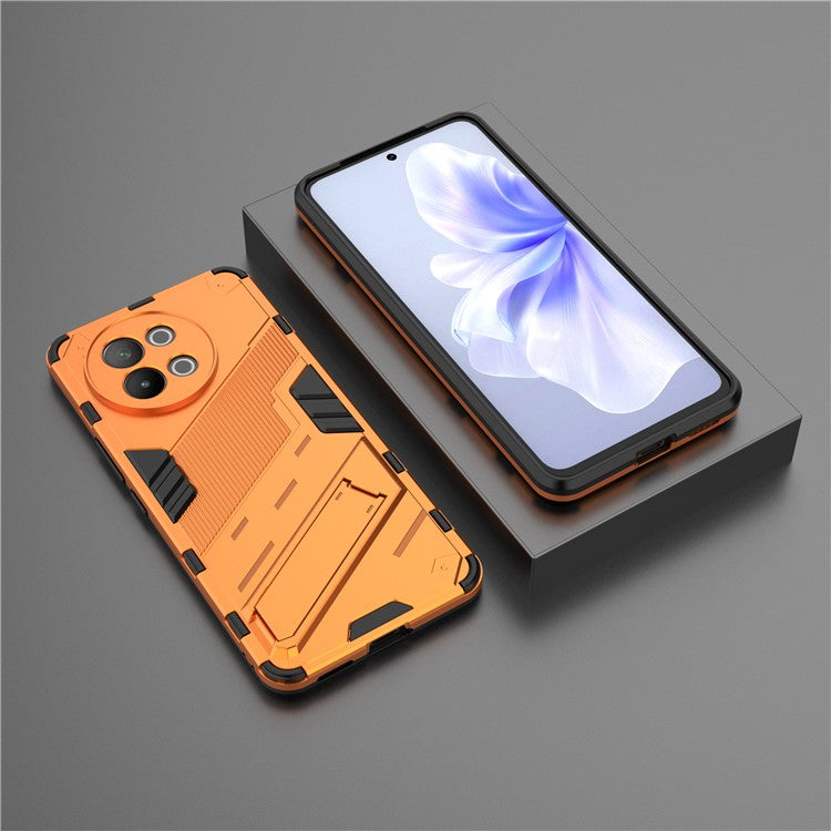 TPU+PC Phone Case for vivo S18e 5G Hidden Kickstand Back Cover - Orange