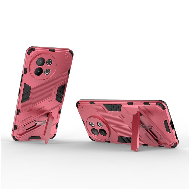 TPU+PC Phone Case for vivo S18e 5G Hidden Kickstand Back Cover - Rose