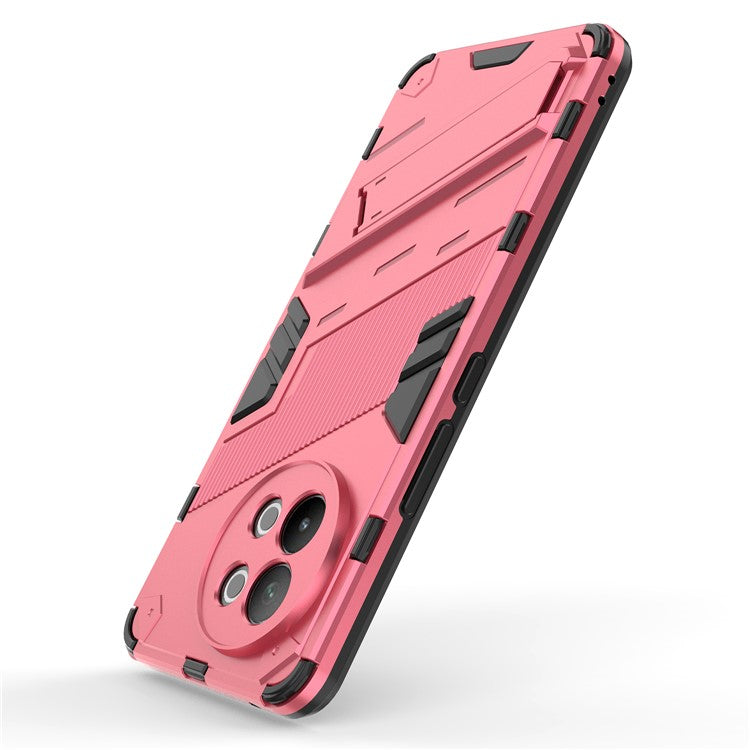 TPU+PC Phone Case for vivo S18e 5G Hidden Kickstand Back Cover - Rose